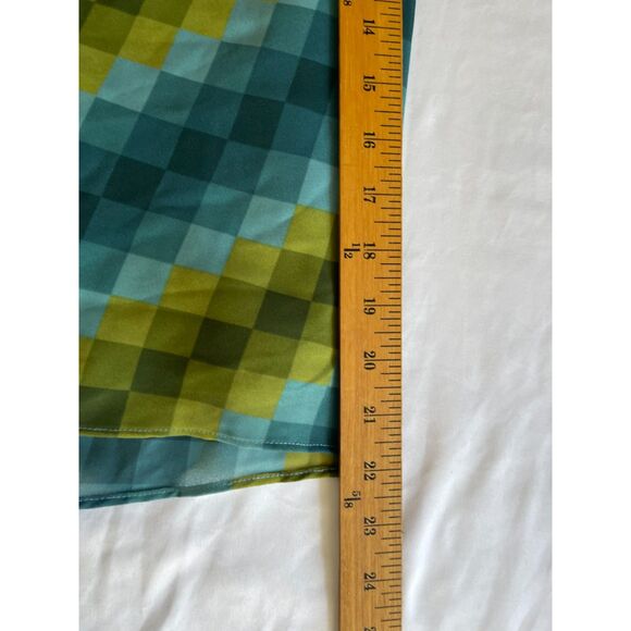 Vintage 90s Ann Taylor A-Line Green Multi Checked Skirt Fully Lined SIZE 8 1990s - Picture 7 of 7